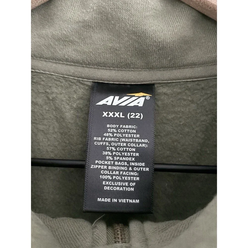 Avia 1/4 Zip Mock Neck Sweatshirt Workout Athleisure Womens XXXL (22) Green - Picture 5 of 6
